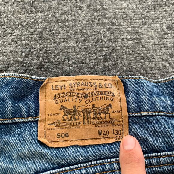 Vintage Levi's 506 Orange Tab Denim Jeans Made in USA Straight Mens Size 40x30 - Picture 4 of 16